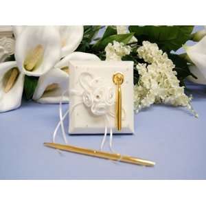 Wedding Pen Set 3 1/4 x 2 1/2, Ivory Gold