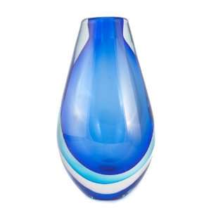  Glass Ware Murano Art Retro Crystal Vase Blue 2956
