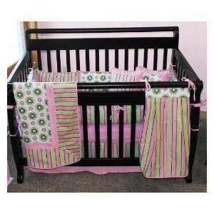  Trend Lab Pixie Stix Striped Crib Skirt Pink/Green Baby