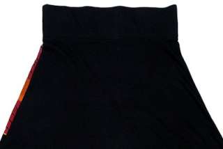 NEW $120 Desigual Printed Black Cotton Skirt Medium M 6  