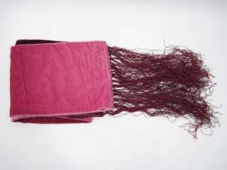 BANANA REPUBLIC Silk Velvet Fringe Scarf Wrap One Size  