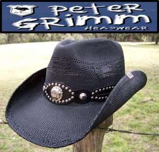 NEW Peter Grimm TILT Rock n Roll Straw Cowboy Hat  