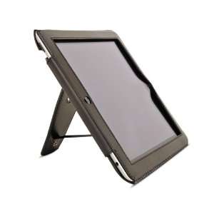  Piges High Quality Leather Ipad 2 Free Stand Case   Black 