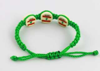 PCS Lebanon Flag green adjustable bracelets  