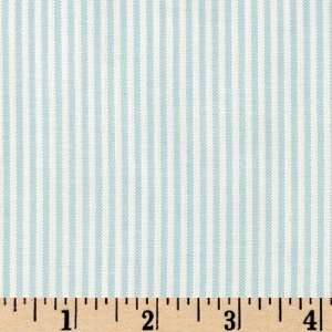  58 Wide Poly/Cotton Blend Oxford Striped Shirting Aqua 