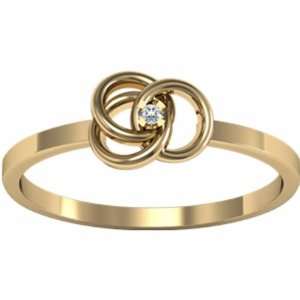  14K Yellow Gold Diamond Love Knot Ring   0.01 Ct. Jewelry