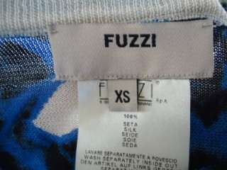 Fuzzi Jean Paul Gaultier Blue Silk Cardigan Sweater XS  