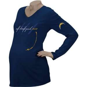   Navy Blue Draft Pick 2030 V neck Maternity Long Sleeve T shirt Sports