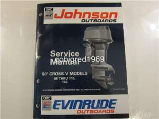 Evinrude Johnson Outboard Service Manual 1992 85 90 155  