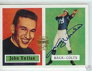 2001 Topps Archives Johnny Unitas Rookie Reprint Autograph   On Card 