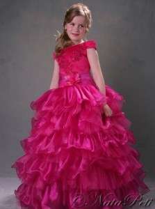 NEW PAGEANT FLOWER HOLIDAY DRESS 3752 VIOLETRED SIZE 6 8  