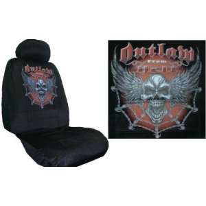  Car Truck SUV Outlaw From Hell Skull Print Seat Covers 2 