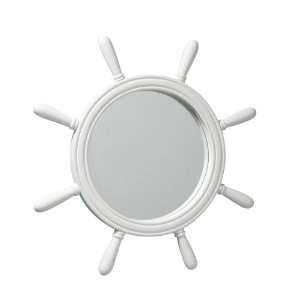 Twos Company Schooner Helm Wall Mirror, 19 by 24 Inch  