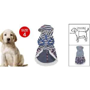   Blue White Stripes Lace Hem Hooded Dress Sz 4 for Puppy