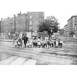 Exclusive By Buyenlarge Crossing Guard with Schoolchildren New York 