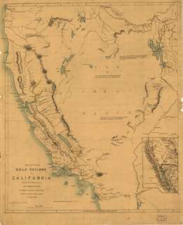 1849 map of Gold mines and mining, California  