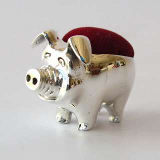 SMILE PIG MINIATURE 925 STERLING SILVER PIN CUSHION  