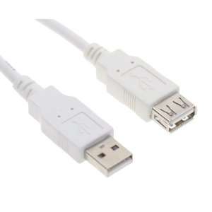  White 15 ft Hi Speed USB 2.0 Cable Type A Male to A Female 