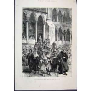  1879 Constantinople Life Moslems Mosque Old Print