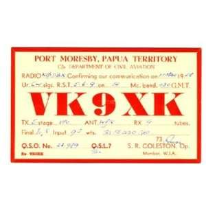  1959 QSL Port Moresby Papua Territory VK9XK Everything 