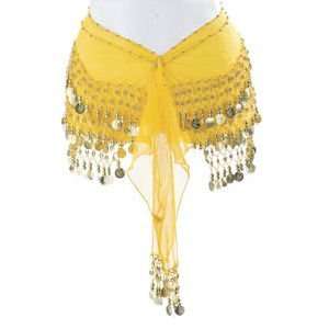  Plus Size Belly Dancing Hip Scarf   Yellow/Gold 