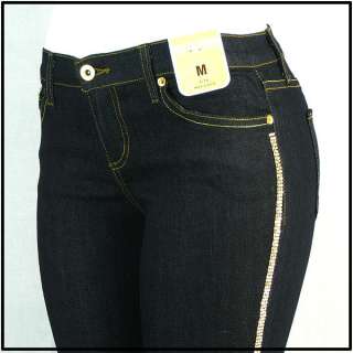 Luxurious basic skinny jeans stretch with gold stones  