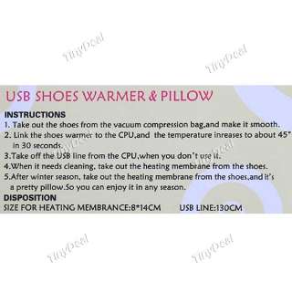 New Women Gfit Hedgehog USB Warmer Heating Slipper Heated Shoes FUB 