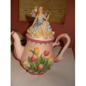  Fairy Sitting on Top of Teapot Figurine