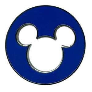 MICKEY MOUSE HEAD EARS ICON CUT OUT BLUE DISNEY PIN  