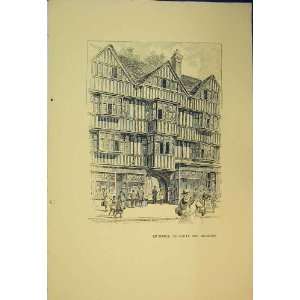   1924 View Entrance Staple Inn Holburn People Buildings