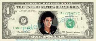 Michael Jackson Dollar Bill #3 (color)   Mint REAL $$$  