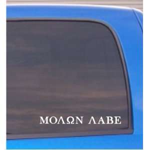 Molon Labe (COME AND TAKE THEM) vinyl decal sticker WHITE