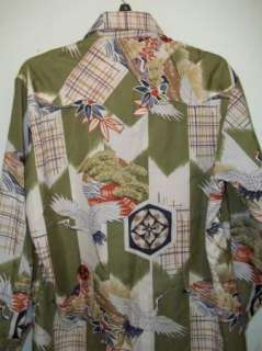 Vintage Pearl Snap Polyester Western Shirt Rockabilly L  