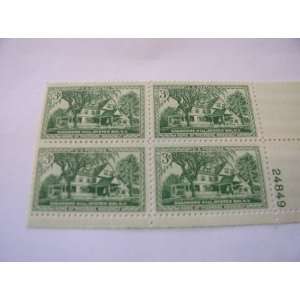  Plate Block of 4 $.03 Cent US Postage Stamps, Home of 