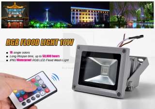 10W IP65 RGB 16 Color Waterproof LED Spotlight Flood Wall Wash Light 
