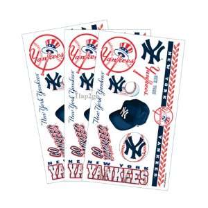  New York Yankees Temporary Tattoos 3 Pack Sports 