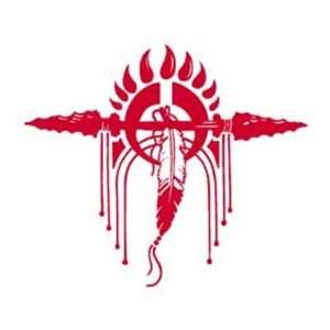   Red TRIBAL GOOD HUNTING Vinyl Sticker/Decal (Indian) 