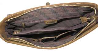 Mens Vintage Bull Real Leather Briefcase Messenger Bag  
