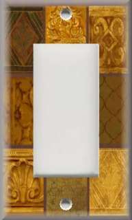   Plate Cover   Tuscan Tile Mosaic   Golden Yellow Brown Hues  