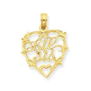 14K Lil Sis in Heart Pendant Jewelry