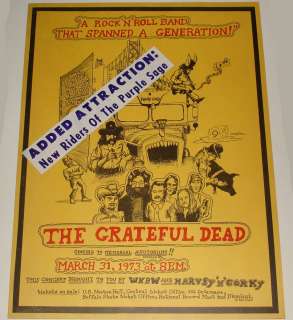 Vintage The Grateful Dead Memorial Auditorium March 31, 1973 Concert 
