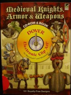 MEDIEVAL KNIGHTS ARMOR, WEAPON LABEL ART CD ROM & BOOK  