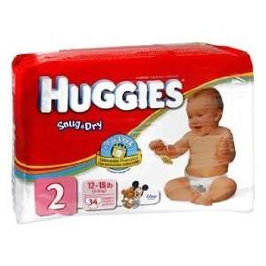  Kimberly Clark Huggies Baby Shaped Unsx Sz 2   Pack Of 34 
