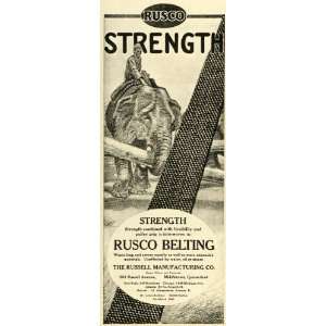  1919 Ad Rusco Belting Middletown Connecticut Elephant 