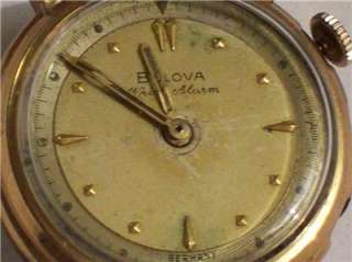 Unique Bulova Wristwach made in Germany Alarm Watch 17J Yr 1940s LOOK 