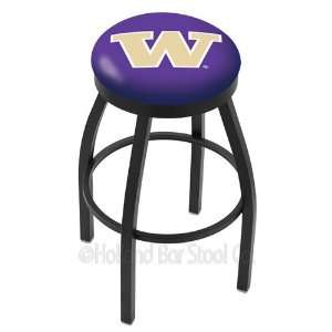  Washington Huskies Logo Black Wrinkle Swivel Bar Stool 