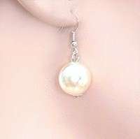 Lovely Bright White Pearl and Clear Glass Bead Necklace & Earring Set