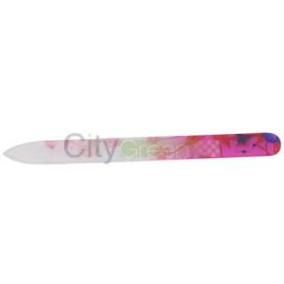 PCS Crystal Glass/ Nail File 5.5 inch Salon Quality w Case Flower 
