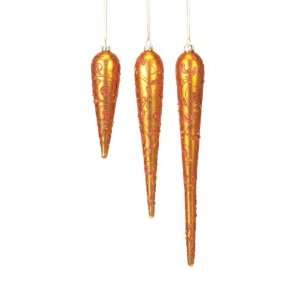   Glittered Icicle Glass Christmas Ornaments 6   12 