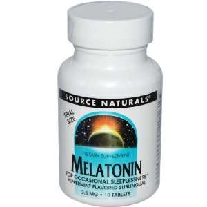  Melatonin, Peppermint Flavored Sublingual, 2.5 mg, 10 Tablets 